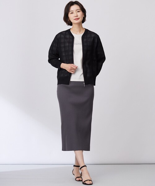J.PRESS(ジェイプレス)の「【洗える】リブ ナロー スカート(スカート・レディース・ブラック系/グレー系・11/9/7)」の5枚目の写真