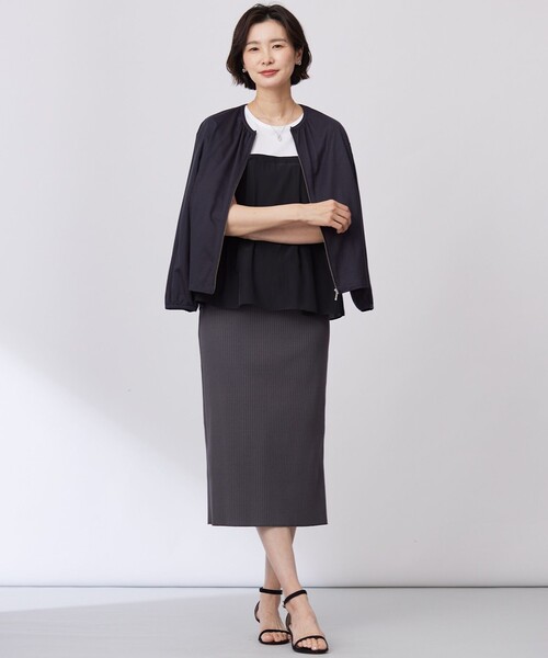 J.PRESS(ジェイプレス)の「【洗える】リブ ナロー スカート(スカート・レディース・ブラック系/グレー系・11/9/7)」の7枚目の写真