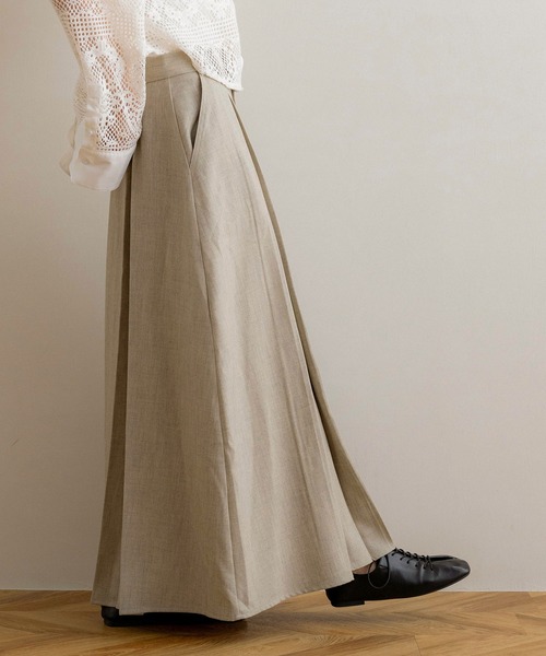 NOAHL(ノアル)の「【NOAHL】MIXツイルダブルタックスカート(スカート・レディース・ベージュ系/グレー系・FREE)」の1枚目の写真