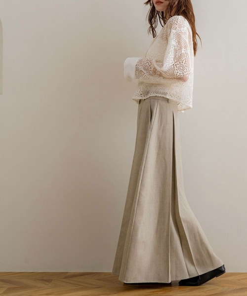 NOAHL(ノアル)の「【NOAHL】MIXツイルダブルタックスカート(スカート・レディース・ベージュ系/グレー系・FREE)」の14枚目の写真