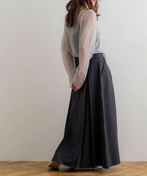 NOAHL(ノアル)の「【NOAHL】MIXツイルダブルタックスカート(スカート・レディース・ベージュ系/グレー系・FREE)」の3枚目の写真