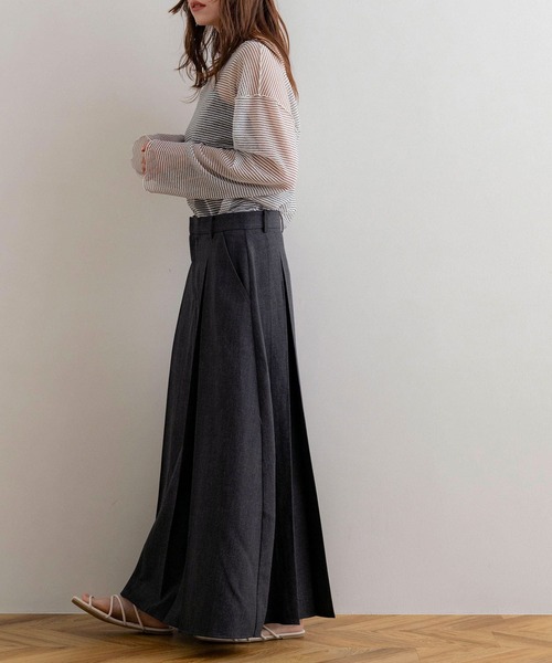 NOAHL(ノアル)の「【NOAHL】MIXツイルダブルタックスカート(スカート・レディース・ベージュ系/グレー系・FREE)」の6枚目の写真