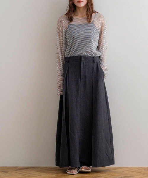 NOAHL(ノアル)の「【NOAHL】MIXツイルダブルタックスカート(スカート・レディース・ベージュ系/グレー系・FREE)」の7枚目の写真