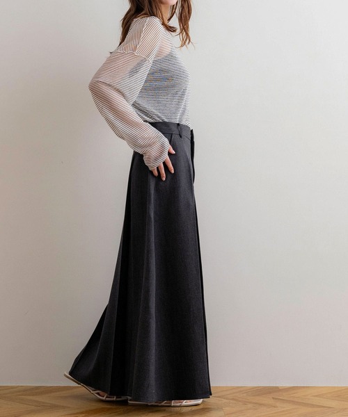 NOAHL(ノアル)の「【NOAHL】MIXツイルダブルタックスカート(スカート・レディース・ベージュ系/グレー系・FREE)」の8枚目の写真