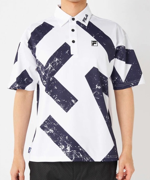 FILA GOLF(フィラゴルフ )の「FILA GOLF/フィラ ゴルフ ゴルフウェア 吸汗速乾 ストレッチ 半袖 シャツ ポロシャツ(ポロシャツ・メンズ・ブルー/ホワイト/ネイビー・M/LL/L)」の5枚目の写真