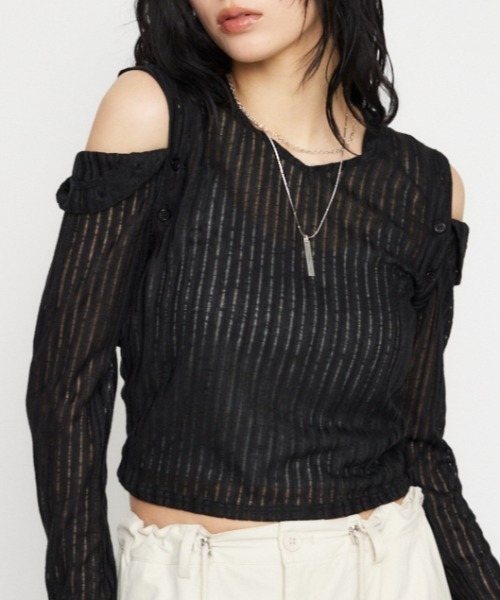 LAGUA GEM 2WAY HOODIE トップス LAGUA GEM | 2WAY HOODIE トップス (Tシャツ・カットソー(長袖