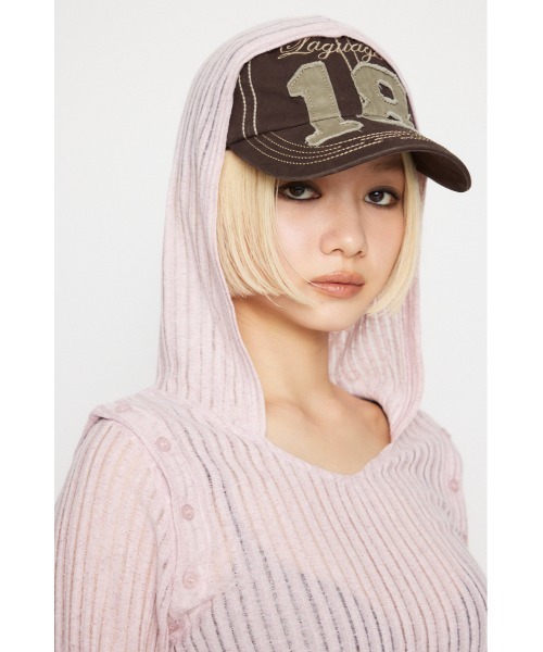 LAGUA GEM(ラグアジェム)の「2WAY HOODIE トップス(パーカー・レディース・ブラック/ライトピンク/ベージュ・FREE)」の7枚目の写真