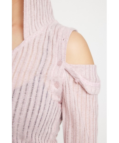 LAGUA GEM(ラグアジェム)の「2WAY HOODIE トップス(パーカー・レディース・ブラック/ライトピンク/ベージュ・FREE)」の5枚目の写真