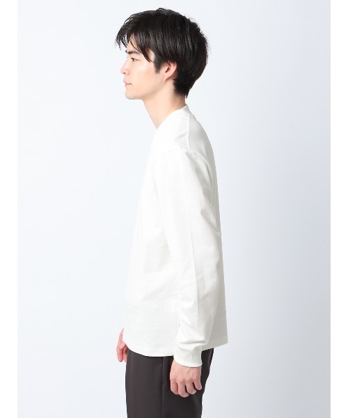 SUIT SQUARE(スーツスクエア)の「オフィT Tシャツ 長袖 ウォッシャブル プレーティング鹿の子 スマートフィット(Tシャツ/カットソー・メンズ・ブラック系/ネイビー系/ホワイト系・S/M/L/LL)」の5枚目の写真