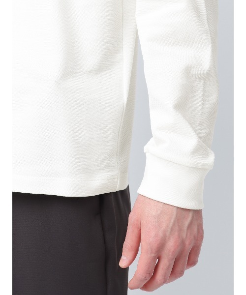 SUIT SQUARE(スーツスクエア)の「オフィT Tシャツ 長袖 ウォッシャブル プレーティング鹿の子 スマートフィット(Tシャツ/カットソー・メンズ・ブラック系/ネイビー系/ホワイト系・S/M/L/LL)」の8枚目の写真
