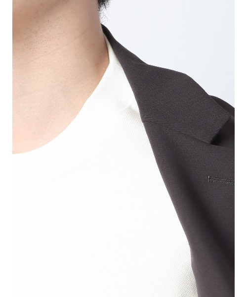 SUIT SQUARE(スーツスクエア)の「オフィT Tシャツ 長袖 ウォッシャブル プレーティング鹿の子 スマートフィット(Tシャツ/カットソー・メンズ・ブラック系/ネイビー系/ホワイト系・S/M/L/LL)」の9枚目の写真