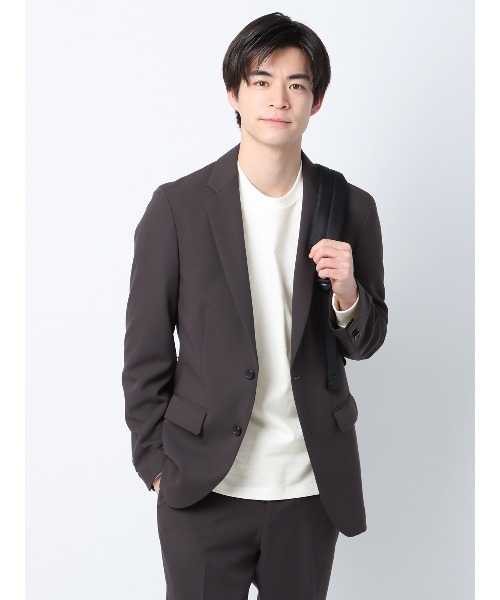 SUIT SQUARE(スーツスクエア)の「オフィT Tシャツ 長袖 ウォッシャブル プレーティング鹿の子 スマートフィット(Tシャツ/カットソー・メンズ・ブラック系/ネイビー系/ホワイト系・S/M/L/LL)」の11枚目の写真