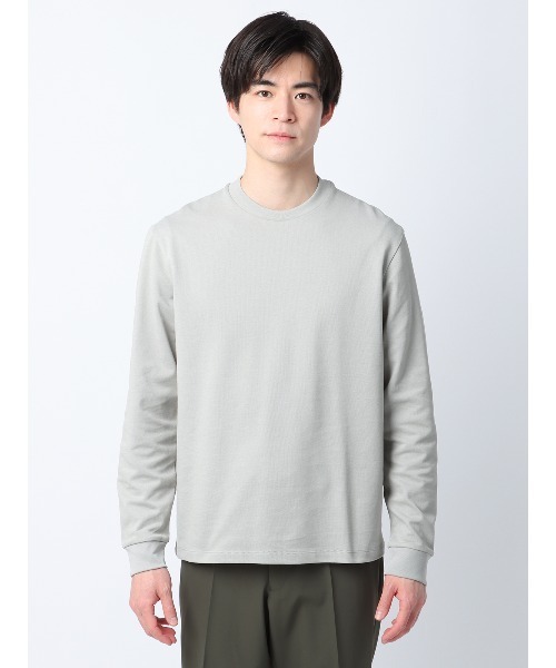 SUIT SQUARE(スーツスクエア)の「オフィT Tシャツ 長袖 ウォッシャブル プレーティング鹿の子 スマートフィット(Tシャツ/カットソー・メンズ・ブラック系/ネイビー系/ホワイト系・S/M/L/LL)」の12枚目の写真