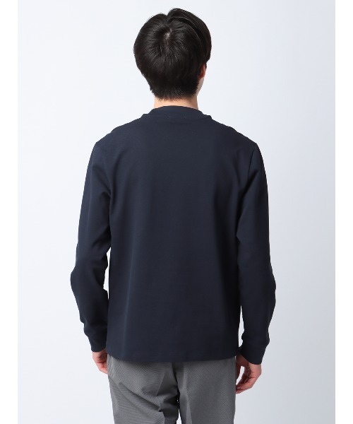 SUIT SQUARE(スーツスクエア)の「オフィT Tシャツ 長袖 ウォッシャブル プレーティング鹿の子 スマートフィット(Tシャツ/カットソー・メンズ・ブラック系/ネイビー系/ホワイト系・S/M/L/LL)」の22枚目の写真