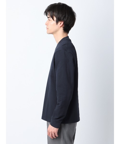SUIT SQUARE(スーツスクエア)の「オフィT Tシャツ 長袖 ウォッシャブル プレーティング鹿の子 スマートフィット(Tシャツ/カットソー・メンズ・ブラック系/ネイビー系/ホワイト系・S/M/L/LL)」の21枚目の写真