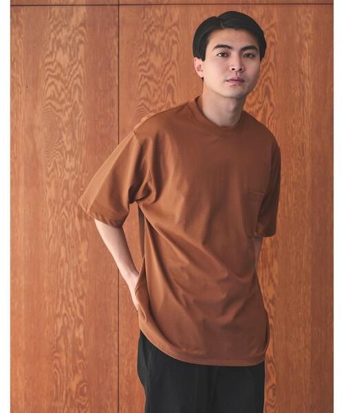 green label relaxing(グリーンレーベルリラクシング)の「ドライ ジャージ クルーネック Tシャツ -吸水速乾-(Tシャツ/カットソー・メンズ・ホワイト/ライトグレー/ブラウン/ブラック・S/L/XL/XXL/M)」の4枚目の写真