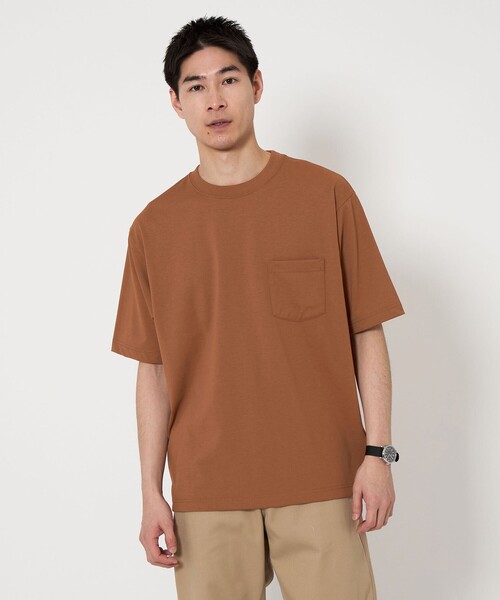 green label relaxing(グリーンレーベルリラクシング)の「ドライ ジャージ クルーネック Tシャツ -吸水速乾-(Tシャツ/カットソー・メンズ・ホワイト/ライトグレー/ブラウン/ブラック・S/L/XL/XXL/M)」の8枚目の写真