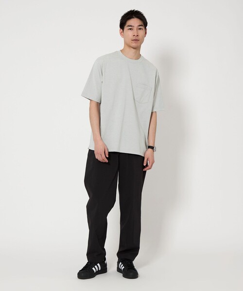green label relaxing(グリーンレーベルリラクシング)の「ドライ ジャージ クルーネック Tシャツ -吸水速乾-(Tシャツ/カットソー・メンズ・ホワイト/ライトグレー/ブラウン/ブラック・S/L/XL/XXL/M)」の13枚目の写真