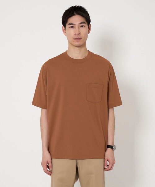 green label relaxing(グリーンレーベルリラクシング)の「ドライ ジャージ クルーネック Tシャツ -吸水速乾-(Tシャツ/カットソー・メンズ・ホワイト/ライトグレー/ブラウン/ブラック・S/L/XL/XXL/M)」の14枚目の写真