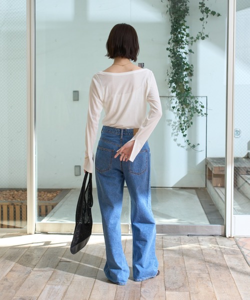 Rouge vif(ルージュヴィフ)の「コットンヘンリーネックプルオーバー(Tシャツ/カットソー・レディース・ホワイト/チャコールグレー/ブラック・フリー)」の13枚目の写真