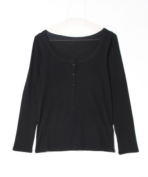 Rouge vif(ルージュヴィフ)の「コットンヘンリーネックプルオーバー(Tシャツ/カットソー・レディース・ホワイト/チャコールグレー/ブラック・フリー)」の6枚目の写真