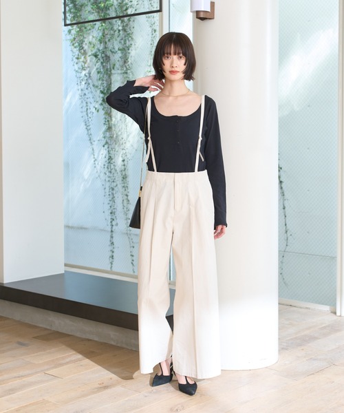 Rouge vif(ルージュヴィフ)の「コットンヘンリーネックプルオーバー(Tシャツ/カットソー・レディース・ホワイト/チャコールグレー/ブラック・フリー)」の18枚目の写真