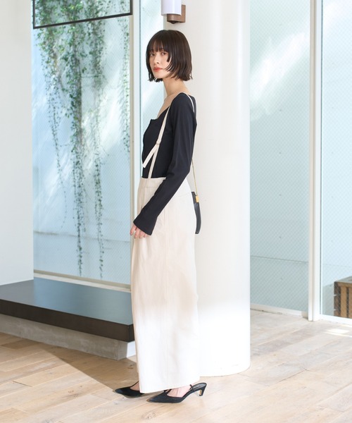 Rouge vif(ルージュヴィフ)の「コットンヘンリーネックプルオーバー(Tシャツ/カットソー・レディース・ホワイト/チャコールグレー/ブラック・フリー)」の21枚目の写真