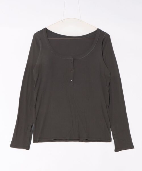 Rouge vif(ルージュヴィフ)の「コットンヘンリーネックプルオーバー(Tシャツ/カットソー・レディース・ホワイト/チャコールグレー/ブラック・フリー)」の7枚目の写真