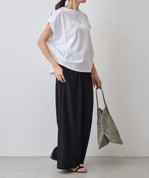 BEARDSLEY(ビアズリー)の「ストレッチジョーゼットパンツ(その他パンツ・レディース・ブラック/ダークグレー/ネイビー・0/1)」の5枚目の写真