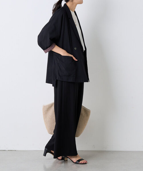 BEARDSLEY(ビアズリー)の「ストレッチジョーゼットパンツ(その他パンツ・レディース・ブラック/ダークグレー/ネイビー・0/1)」の7枚目の写真