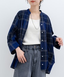 【refinedworks】オリジナル の チェック 生地 を 使用した ブラウス