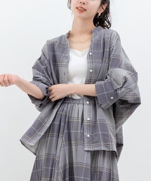 【refinedworks】オリジナル の チェック 生地 を 使用した ブラウス