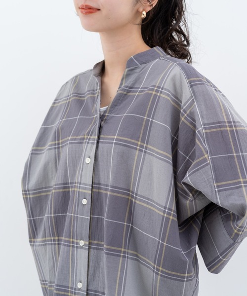 refinedworks（リファインドワークス）の「【refinedworks】オリジナル の チェック 生地 を 使用した ブラウス（シャツ/ブラウス・レディース・グレー/ブラック/ネイビー・FREE）」の18枚目の写真