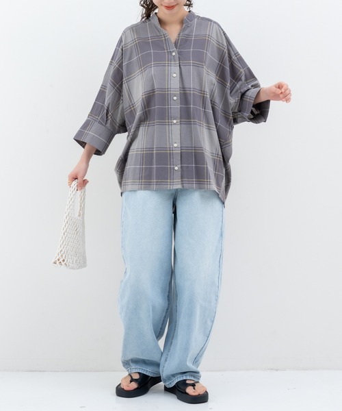 refinedworks（リファインドワークス）の「【refinedworks】オリジナル の チェック 生地 を 使用した ブラウス（シャツ/ブラウス・レディース・グレー/ブラック/ネイビー・FREE）」の19枚目の写真