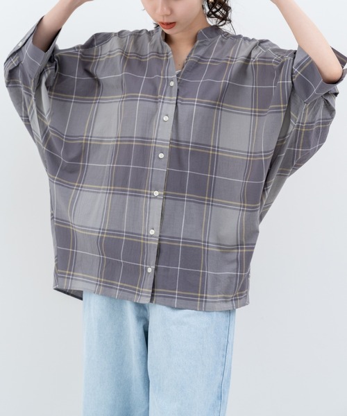 refinedworks（リファインドワークス）の「【refinedworks】オリジナル の チェック 生地 を 使用した ブラウス（シャツ/ブラウス・レディース・グレー/ブラック/ネイビー・FREE）」の20枚目の写真