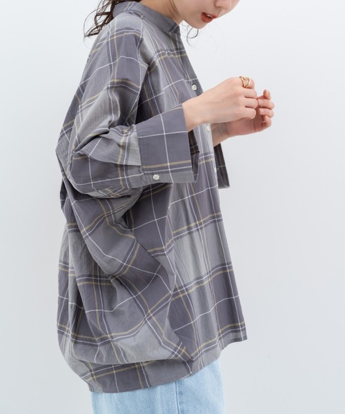 refinedworks（リファインドワークス）の「【refinedworks】オリジナル の チェック 生地 を 使用した ブラウス（シャツ/ブラウス・レディース・グレー/ブラック/ネイビー・FREE）」の21枚目の写真