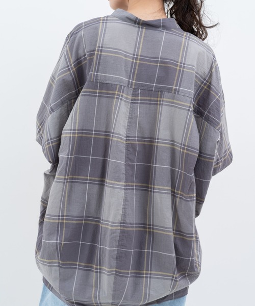 refinedworks（リファインドワークス）の「【refinedworks】オリジナル の チェック 生地 を 使用した ブラウス（シャツ/ブラウス・レディース・グレー/ブラック/ネイビー・FREE）」の22枚目の写真