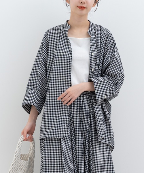 refinedworks（リファインドワークス）の「【refinedworks】オリジナル の チェック 生地 を 使用した ブラウス（シャツ/ブラウス・レディース・グレー/ブラック/ネイビー・FREE）」の9枚目の写真