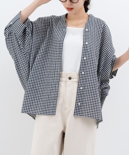 refinedworks（リファインドワークス）の「【refinedworks】オリジナル の チェック 生地 を 使用した ブラウス（シャツ/ブラウス・レディース・グレー/ブラック/ネイビー・FREE）」の15枚目の写真