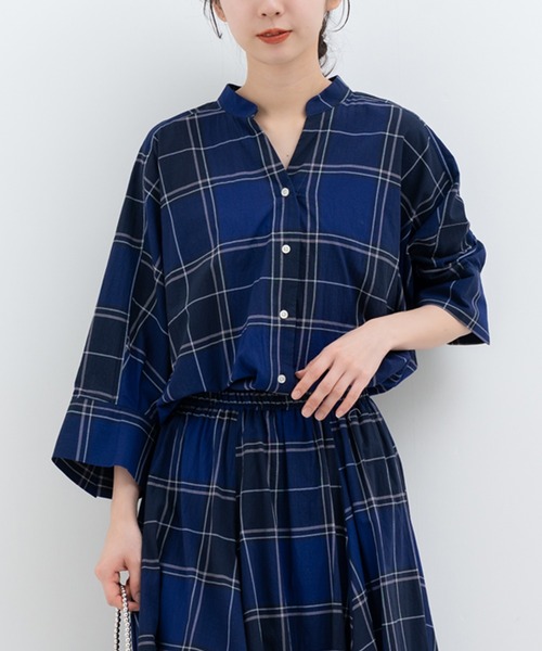 refinedworks（リファインドワークス）の「【refinedworks】オリジナル の チェック 生地 を 使用した ブラウス（シャツ/ブラウス・レディース・グレー/ブラック/ネイビー・FREE）」の17枚目の写真