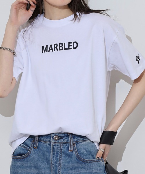 atONE(アットワン)の「胸元袖刺繍ロゴデザインヘビーウェイトTシャツ(Tシャツ/カットソー・レディース・ブラック/ホワイト・M/L)」の2枚目の写真
