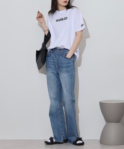 atONE(アットワン)の「胸元袖刺繍ロゴデザインヘビーウェイトTシャツ(Tシャツ/カットソー・レディース・ブラック/ホワイト・M/L)」の3枚目の写真
