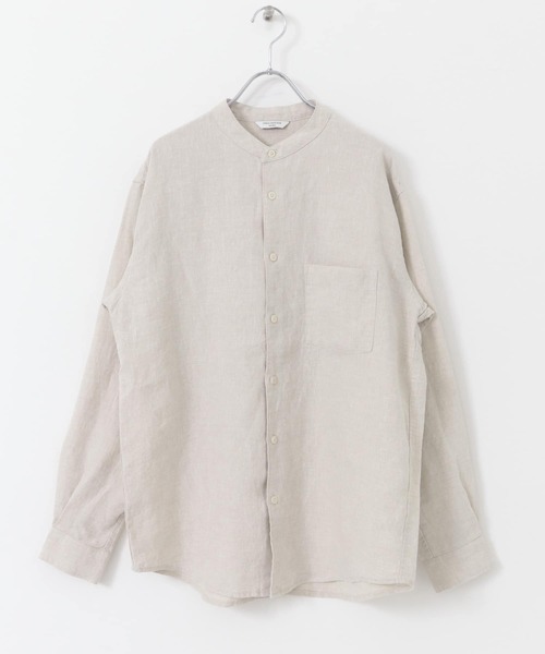 URBAN RESEARCH DOORS（アーバンリサーチドアーズ）の「『XLサイズ/WEB限定』シルケットリネンバンドカラーロングスリーブシャツ（シャツ/ブラウス・メンズ・アイボリー/オリーブ/ライトブルー/オレンジ/インディゴブルー・X-LARGE/MEDIUM/LARGE）」の16枚目の写真