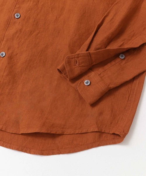 URBAN RESEARCH DOORS（アーバンリサーチドアーズ）の「『XLサイズ/WEB限定』シルケットリネンバンドカラーロングスリーブシャツ（シャツ/ブラウス・メンズ・アイボリー/オリーブ/ライトブルー/オレンジ/インディゴブルー・X-LARGE/MEDIUM/LARGE）」の22枚目の写真