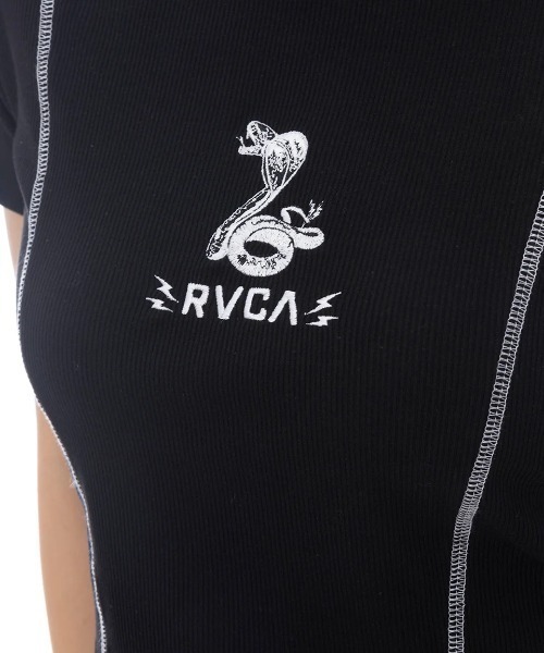 RVCA(ルーカ)の「RVCA レディース SNAKE RVCA BABY TEE Tシャツ 【2025年春夏モデル】/ルーカショート丈半袖Tシャツ(Tシャツ/カットソー・レディース・ホワイト/ブラック・MEDIUM/SMALL/LARGE)」の5枚目の写真