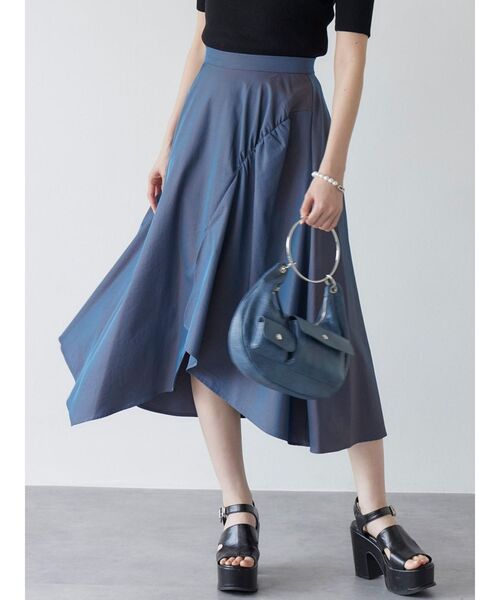 MURUA（ムルーア）の「イレヘムギャザーアシメスカート（スカート・レディース・ベージュ/ブルー/ブラック・FREE）」の3枚目の写真