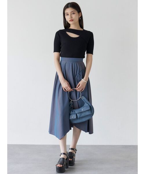 MURUA（ムルーア）の「イレヘムギャザーアシメスカート（スカート・レディース・ベージュ/ブルー/ブラック・FREE）」の6枚目の写真