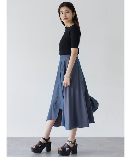 MURUA（ムルーア）の「イレヘムギャザーアシメスカート（スカート・レディース・ベージュ/ブルー/ブラック・FREE）」の7枚目の写真