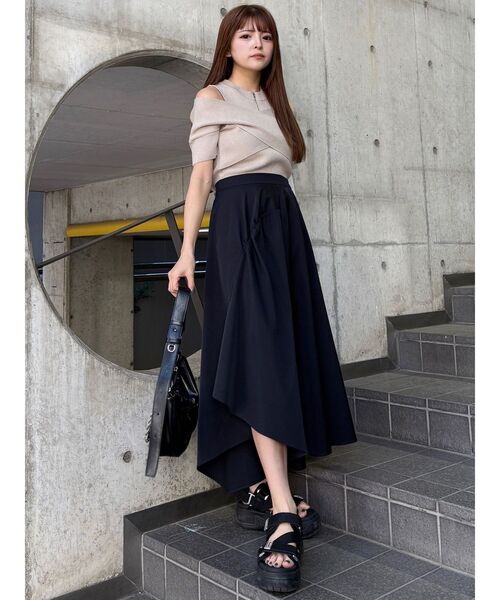 MURUA（ムルーア）の「イレヘムギャザーアシメスカート（スカート・レディース・ベージュ/ブルー/ブラック・FREE）」の8枚目の写真