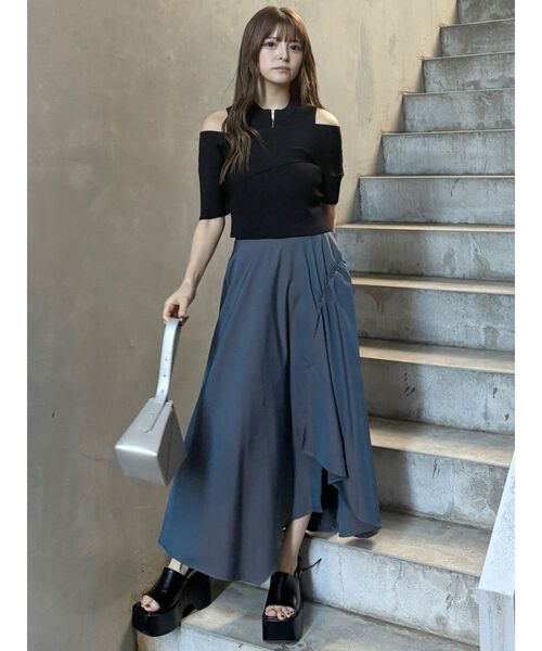 MURUA（ムルーア）の「イレヘムギャザーアシメスカート（スカート・レディース・ベージュ/ブルー/ブラック・FREE）」の16枚目の写真